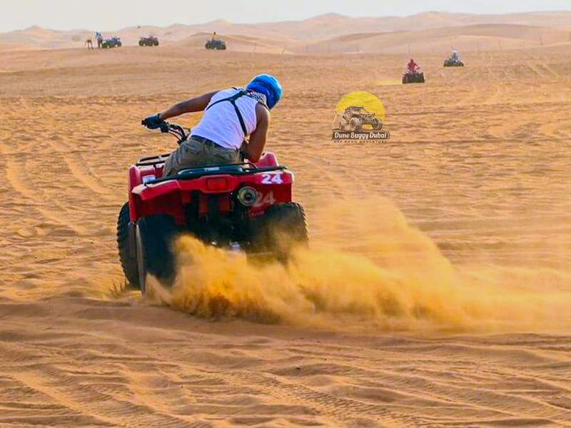 Inside a Boundary Single Seat Quad Biking Dubai Desert 4