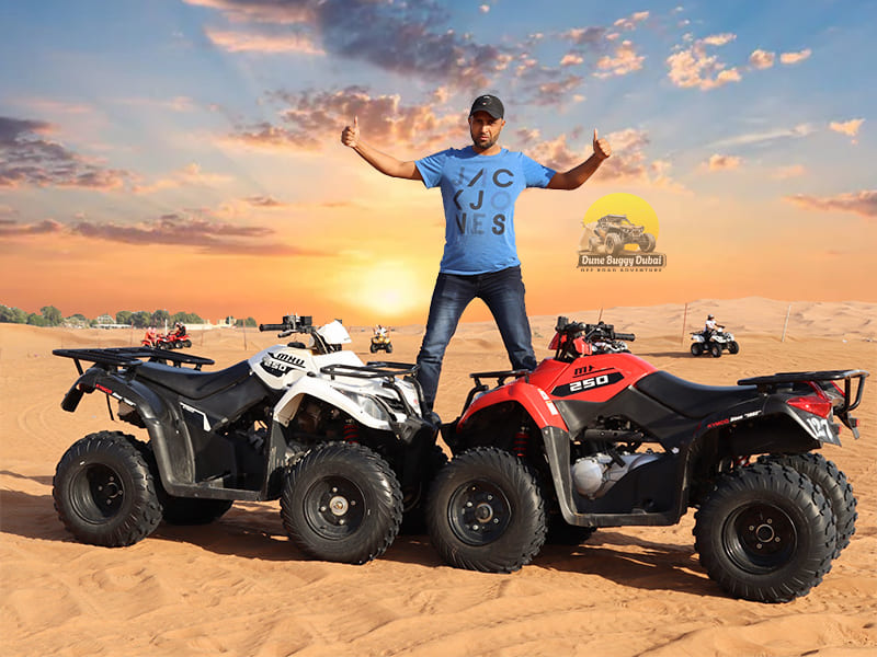 Inside a Boundary Single Seat Quad Biking Dubai Desert 5