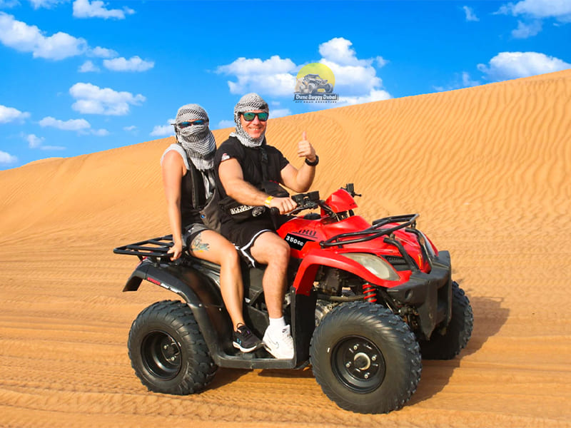 Open Desert Double Seat Quad Biking Dubai Red Dunes Desert 1