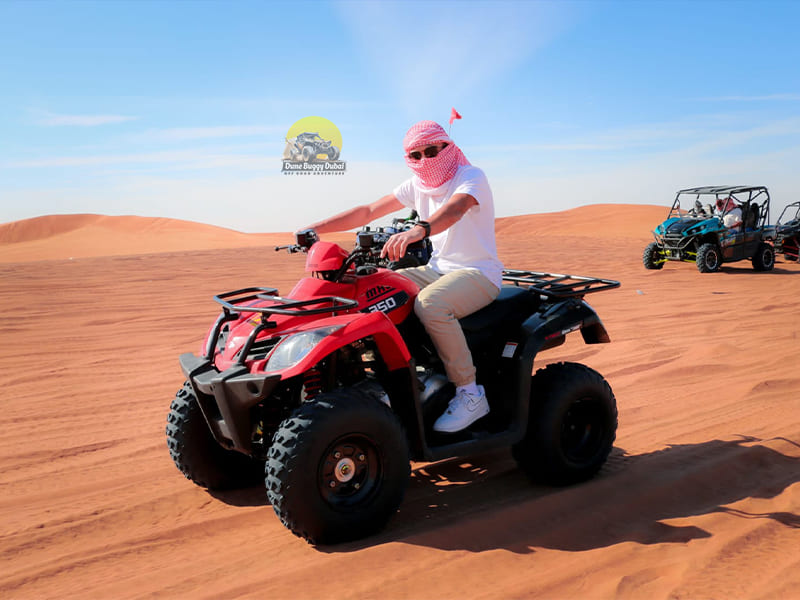 Open Desert Single Seat Quad Biking Dubai Desert Red Dunes